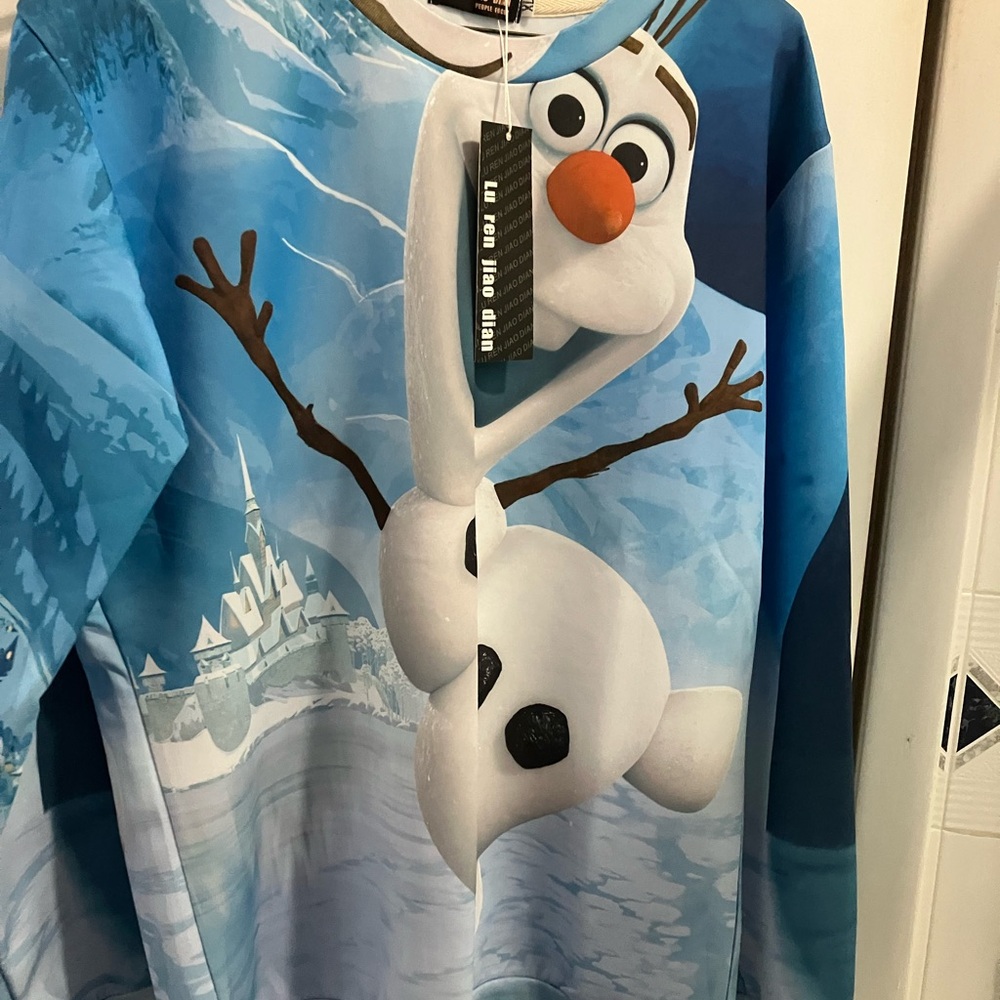 People focus brand disneys frozen all over print olaf character sweater shirt XL - Picture 6 of 14
